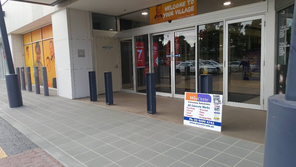 Resurfaced shopping centre area St Marys