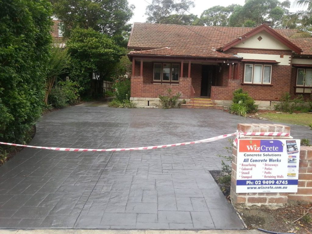 New Stamped Concrete Driveway in Roseville NSW