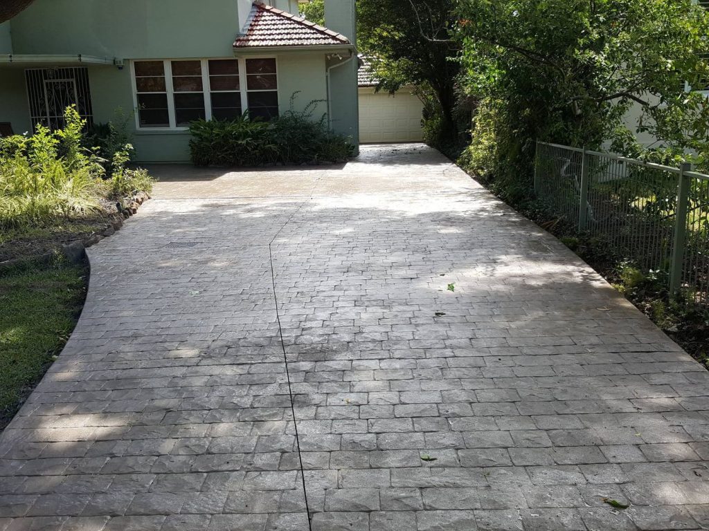 Stamped Concrete Driveway - Lindfield
