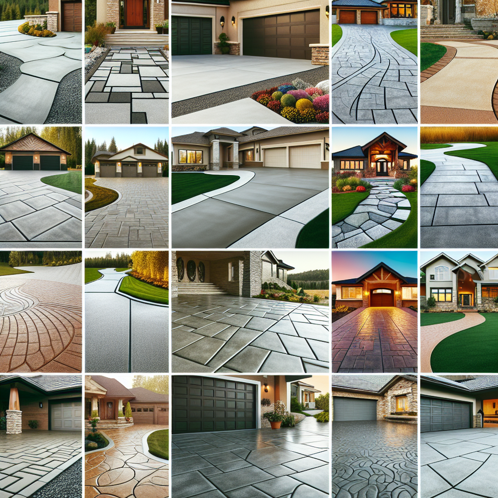 a collage of different driveway