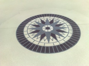 a circular design on a floor
