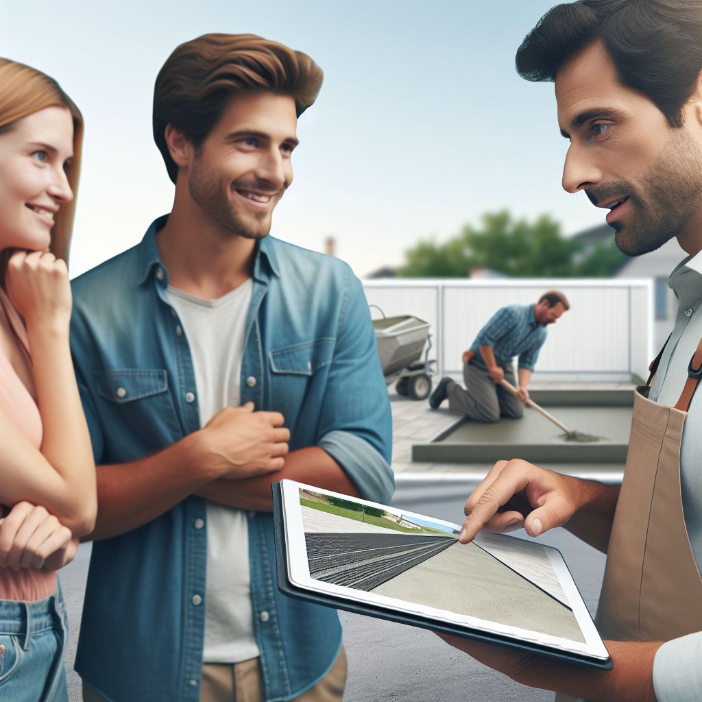 a person and person looking at a tablet